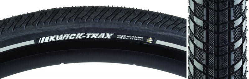 Tires Kenda Kenda Kwick Trax Tire 700x38C Wire Clincher 60TPI Black Dark Slate Gray