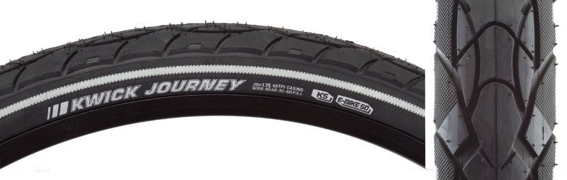 Tires Kenda Kenda Kwick Journey Tire - 26 x 1.75 Clincher Wire Black/Reflective 60tpi KS Dark Slate Gray