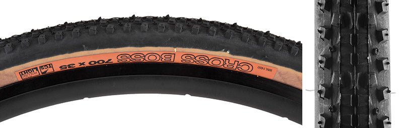 Tires WTB WTB Cross Boss Tire - 700 x 35 TCS Tubeless Folding BLK/Tan Light Fast Rolling Dark Slate Gray