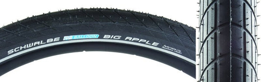 Tires Schwalbe Schwalbe Big Apple Tire - 700 x 50 Clincher Wire BLK/Reflective Performance Endurance RaceGuard Dark Slate Gray