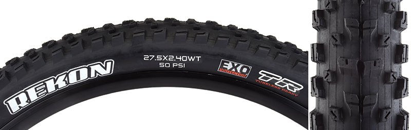 Tires Maxxis Maxxis Rekon Tire - 27.5 x 2.4 Tubeless Folding BLK Dual Compound EXO Wide Trail Dark Slate Gray