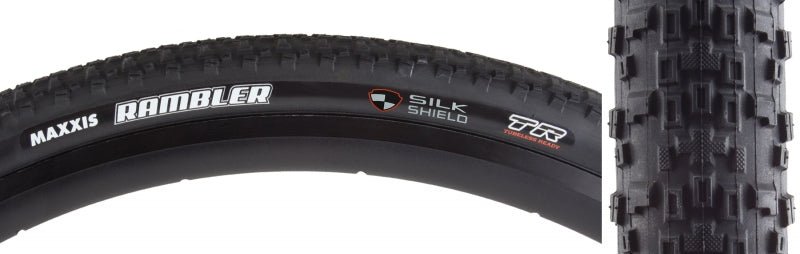 Tires Maxxis Maxxis Rambler Tire - 700 x 38 Tubeless Folding Black Dual SilkShield Dark Slate Gray
