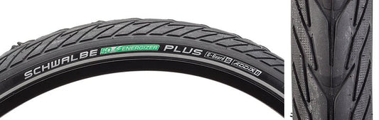 Tires Schwalbe Schwalbe Energizer Plus Tire - 26 x 1.75 Clincher Wire BLK/Reflective Performance GreenGuard Addix E50 Dark Slate Gray