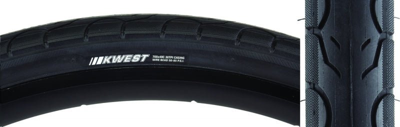 Tires Kenda Kenda Kwest K193 Tire 700x40C Wire Clincher 30TPI Black Black
