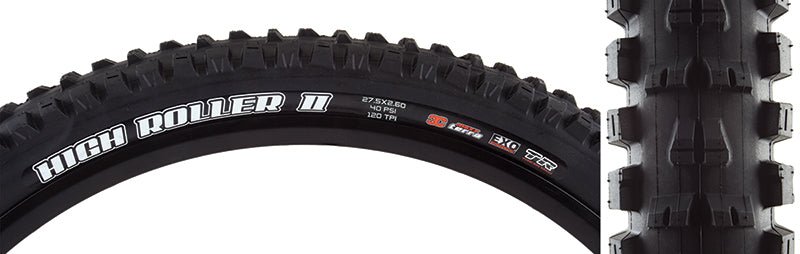 Tires Maxxis Maxxis High Roller II Tire - 27.5 x 2.6 Tubeless Folding BLK 3C MaxxTerra EXO Wide Trail Dark Slate Gray
