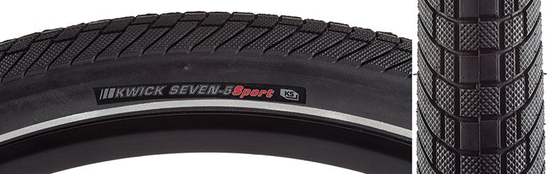 Tires Kenda Kenda Kwick Seven.5 Tire - 27.5 x 1.75 Clincher Wire BLK/Reflective 60tpi KS Dark Slate Gray