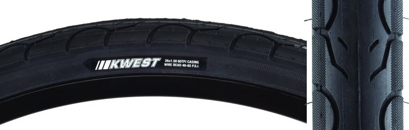 Tires Kenda Kenda Kwest Tire - 26 x 1.5 Clincher Wire Black 60tpi Dark Slate Gray