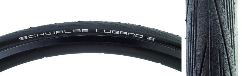 Tires Schwalbe Schwalbe Lugano II Tire 700x32C Wire Clincher Silica K-Guard 50TPI Black Dark Slate Gray