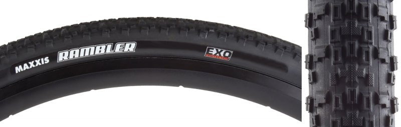 Tires Maxxis Maxxis Rambler Gravel Tire 700x40C Wire Clincher Single EXO 60TPI Black Dark Slate Gray