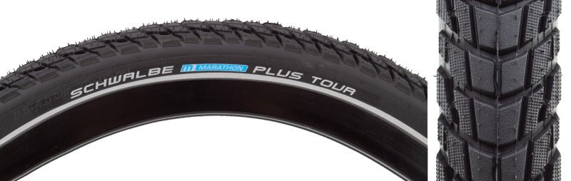 Tires Schwalbe Schwalbe Marathon Plus Tour Tire - 26 x 2.0 Clincher Wire BLK/Reflective Performance Line SmartGuard Addix E-50 Dark Slate Gray