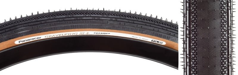 Tires Panaracer Panaracer GravelKing SS Plus Tire - 700 x 45 Tubeless Folding BLK/Brown ProTite Protection Dark Slate Gray