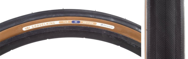 Tires Panaracer Panaracer GravelKing Slick Tire - 700 x 35 Tubeless Folding Black/Brown Dark Slate Gray