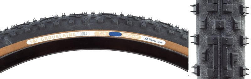 Tires Panaracer Panaracer GravelKing EXT Tire - 700 x 45 Tubeless Folding Black/Brown Dark Slate Gray