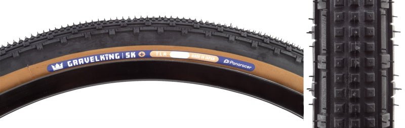 Tires Panaracer Panaracer GravelKing SK Plus Tire - 700 x 35 Tubeless Folding Black/Brown Dark Slate Gray