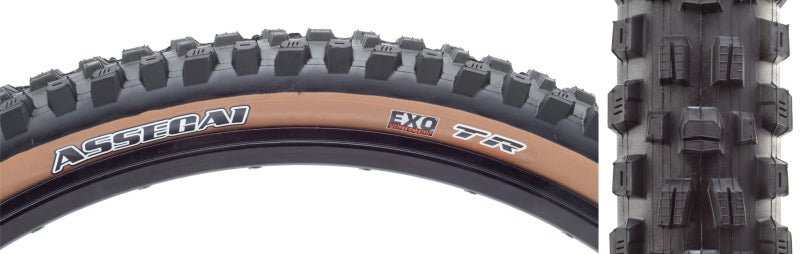 Tires Maxxis Maxxis Assegai Tire - 27.5 x 2.5 Tubeless Folding Black/Tan EXO Dark Slate Gray