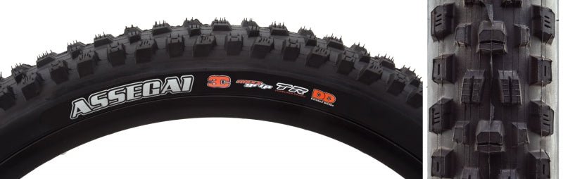 Tires Maxxis Maxxis Assegai Tire - 27.5 x 2.6 Tubeless Folding Black 3C MaxxGrip DD E-50 Dark Slate Gray
