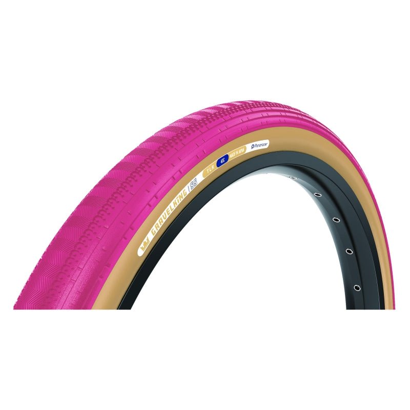 Tires Panaracer Panaracer GravelKing SS Tire - 700 x 40 Tubeless Folding Cranberry/Brown Pale Violet Red