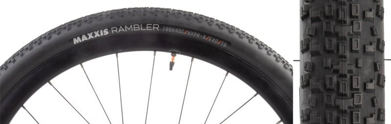 Tires Maxxis Maxxis Rambler Tire - 700 x 45 Tubeless Folding Black HYPR-X EXO Dark Slate Gray