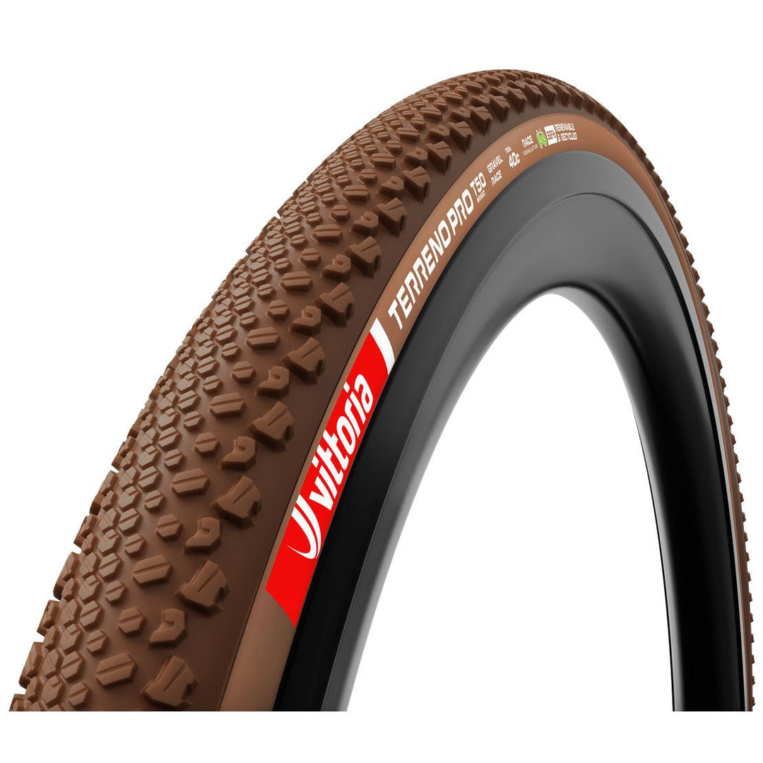 Vittoria Terreno Pro T50 Mixed Tire - 700 x 45 Tubeless Folding BLK/Brown Eco Gravel Race