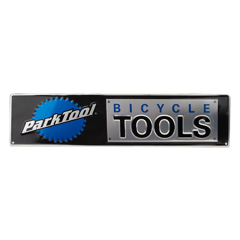 Branded Sign/Banner Park Tool Park Tool Metal Bicycle Tools Sign Black/Blue/Silver Dark Slate Gray