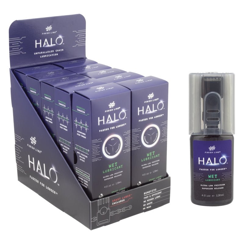 Degreaser / Cleaner Finish Line Finish line Halo Wet Lubricant 4 oz Squeeze Bottle 10 Bottle Display Pack Wet Dim Gray