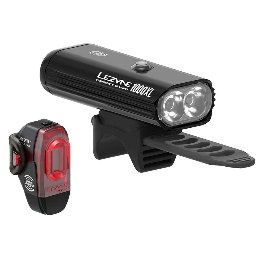 Lights Lezyne Lezyne Connect Smart 1000XL/KTV Pro Smart Headlight/Taillight Set - Black Dark Slate Gray