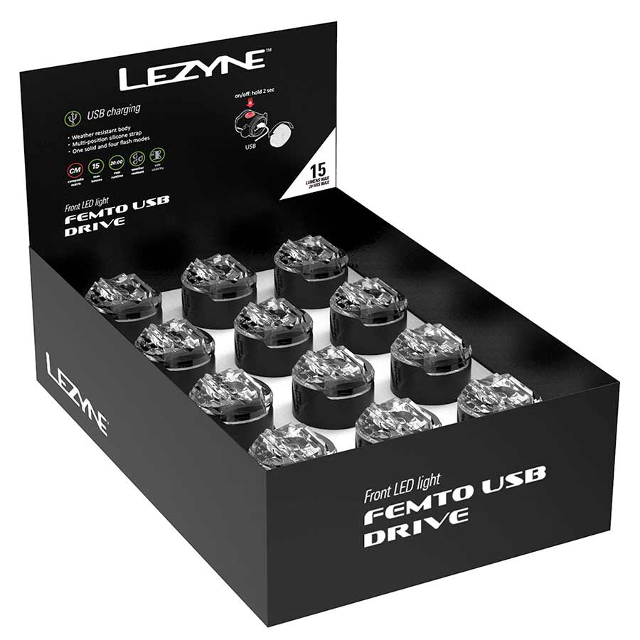 Lights Lezyne Lezyne Femto USB Drive Lights Display Box Front Dark Slate Gray