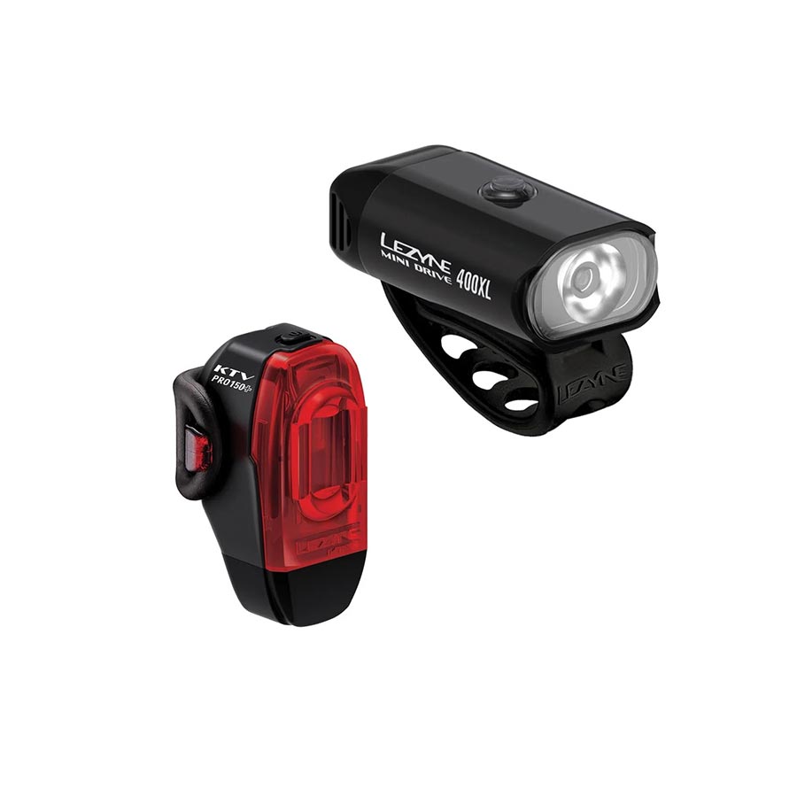 Lights Lezyne Lezyne Mini Drive 400XL/KTV Drive Pro+ Headlight/Taillight Set -  Black Dark Slate Gray