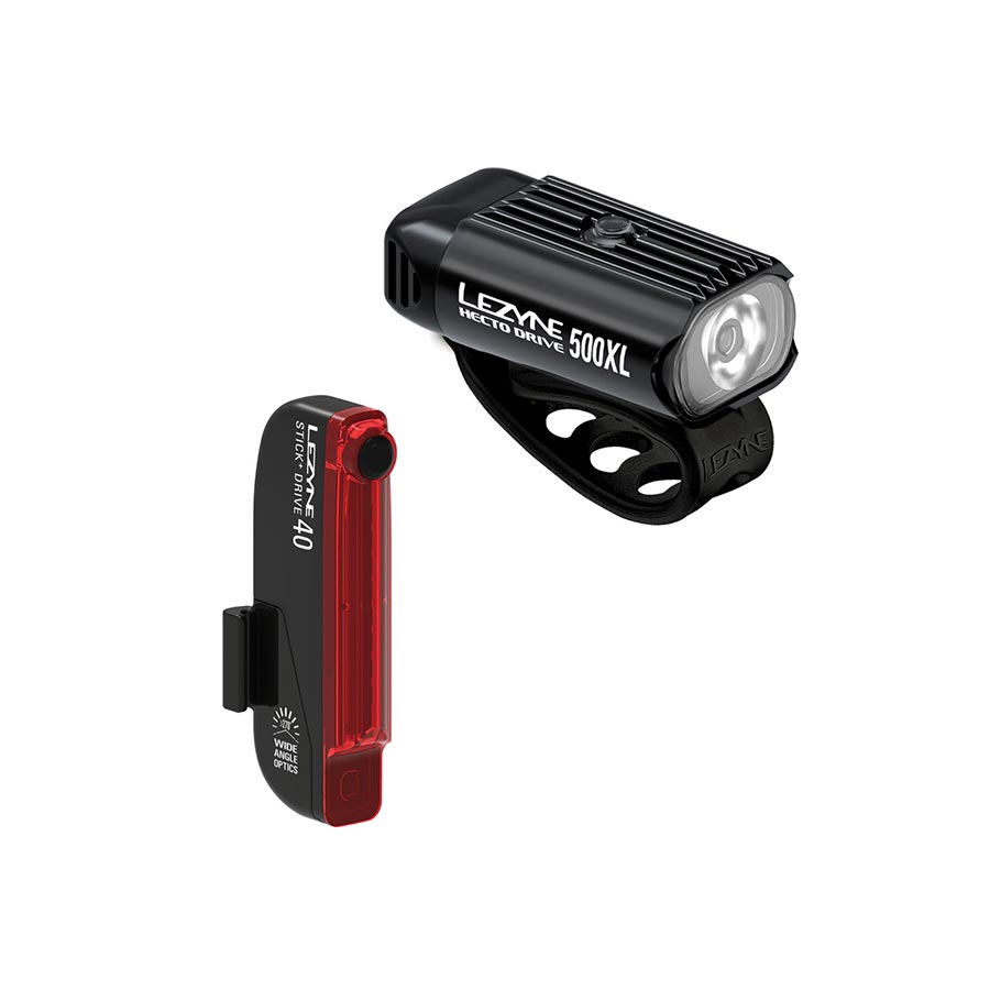Lights Lezyne Lezyne Hecto Drive 500XL / Stick+ Drive Light Front and Rear Black Set Dark Slate Gray