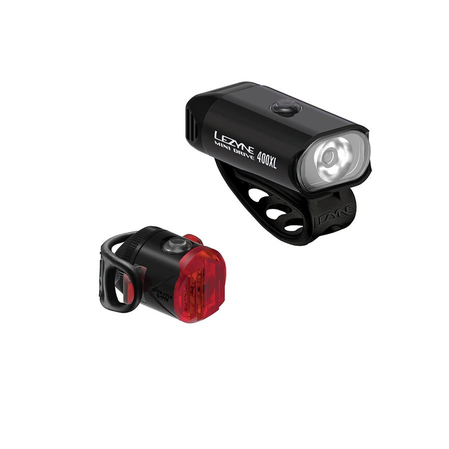 Lights Lezyne Lezyne Mini Drive 400XL / Femto USB Light Front and Rear Black Set Dark Slate Gray