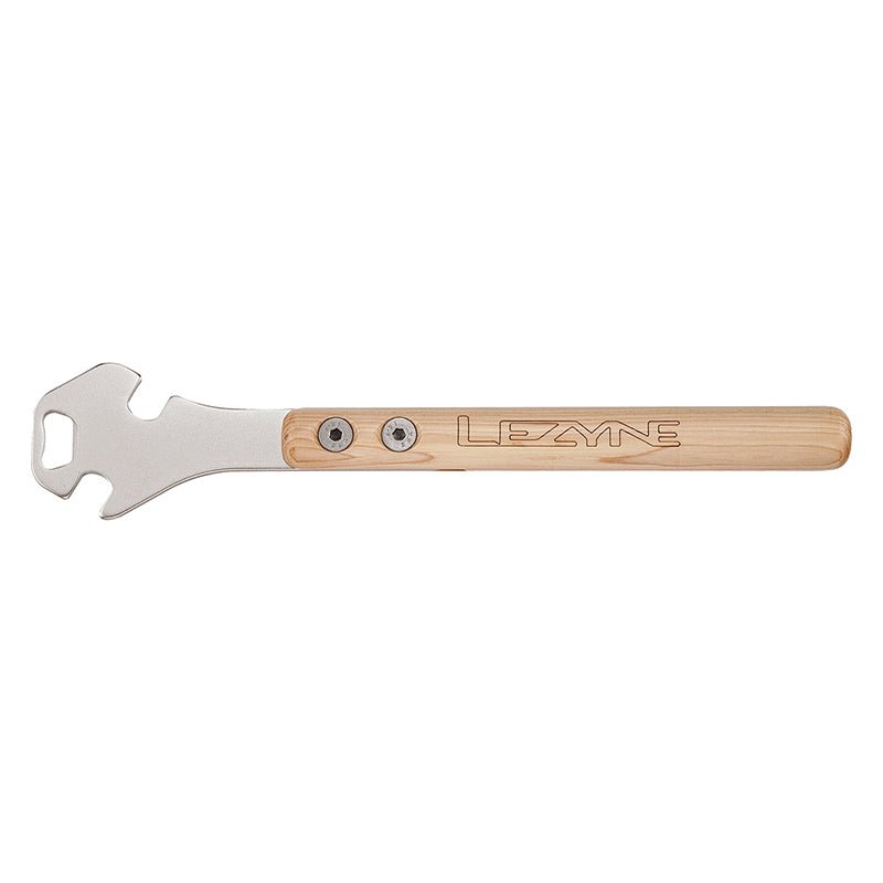 Pedal Tools Lezyne Lezyne Classic Pedal Rod Pedal Wrench Bottle Opener 14.2inches varnished wWood handle Tan