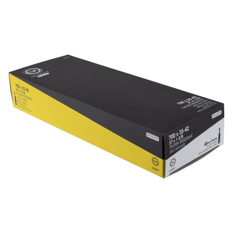 Tube Sunlite Sunlite Utili-T Thorn Resistant Presta Valve Tubes 700x35-42 (27x1-3/8) PV 48mm 0d Smooth Removable 36mm 3.7mm/1.7mm Dark Khaki
