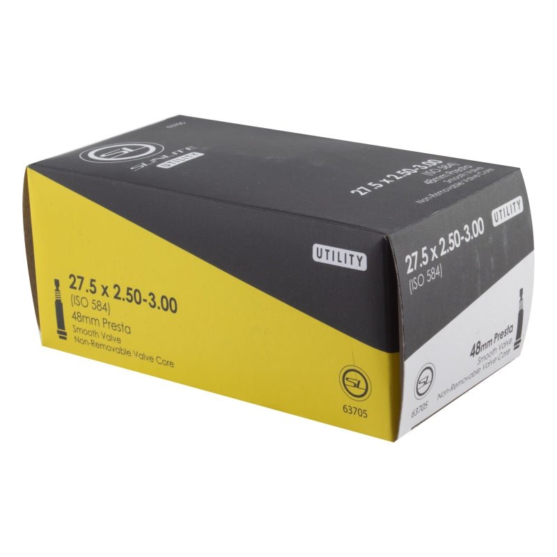 Tube Sunlite Sunlite Utili-T Standard Presta Valve Tubes 27.5x2.50-3.00 PV 48mm 0d Smooth Non-Removable 65mm 0.9mm Dim Gray
