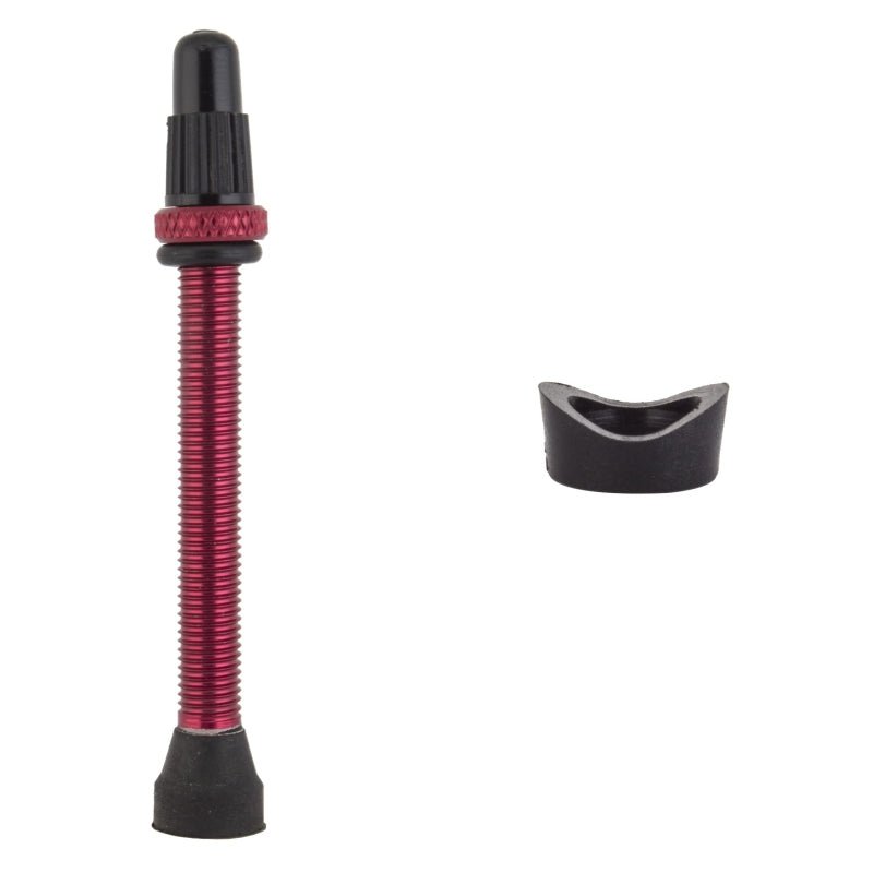 Tubeless Accessories Origin8 Origin8 Tubeless Alloy Presta Valve Tubeless Valve 55mm Single AL6061 Red 32mm - 42mm Dark Slate Gray