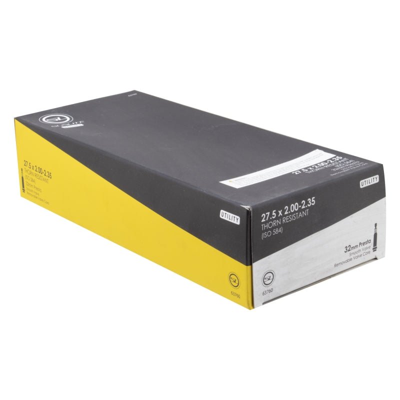 Tube Sunlite Sunlite Utili-T Thorn Resistant Presta Valve Tubes 27.5x2.00-2.35 PV 32mm 0d Smooth Removable 50mm 3.7mm/1.7mm Dim Gray