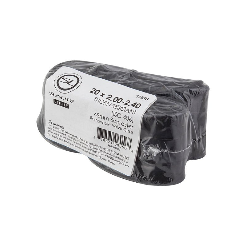 Tube Sunlite Sunlite Utili-T Bulk Thorn Resistant Schrader Valve 20x2.00-2.40 SV 48mm 0d Smooth Removable 54mm 3.7mm/1.7mm Light Gray