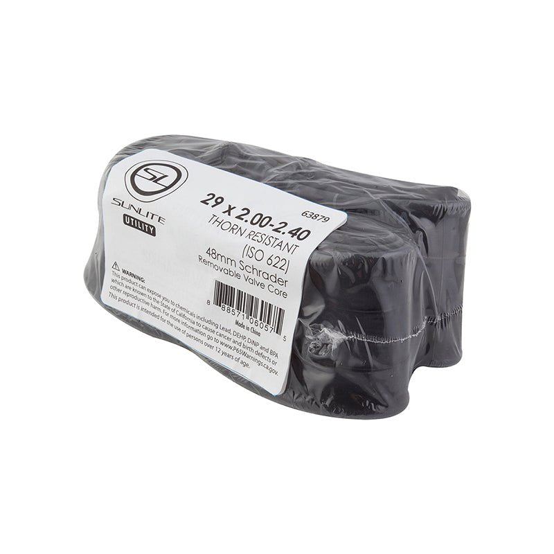 Tube Sunlite Sunlite Utili-T Bulk Thorn Resistant Schrader Valve 29x2.00-2.40 SV 48mm 0d Smooth Removable 56.5mm 3.7mm/1.7mm Gray