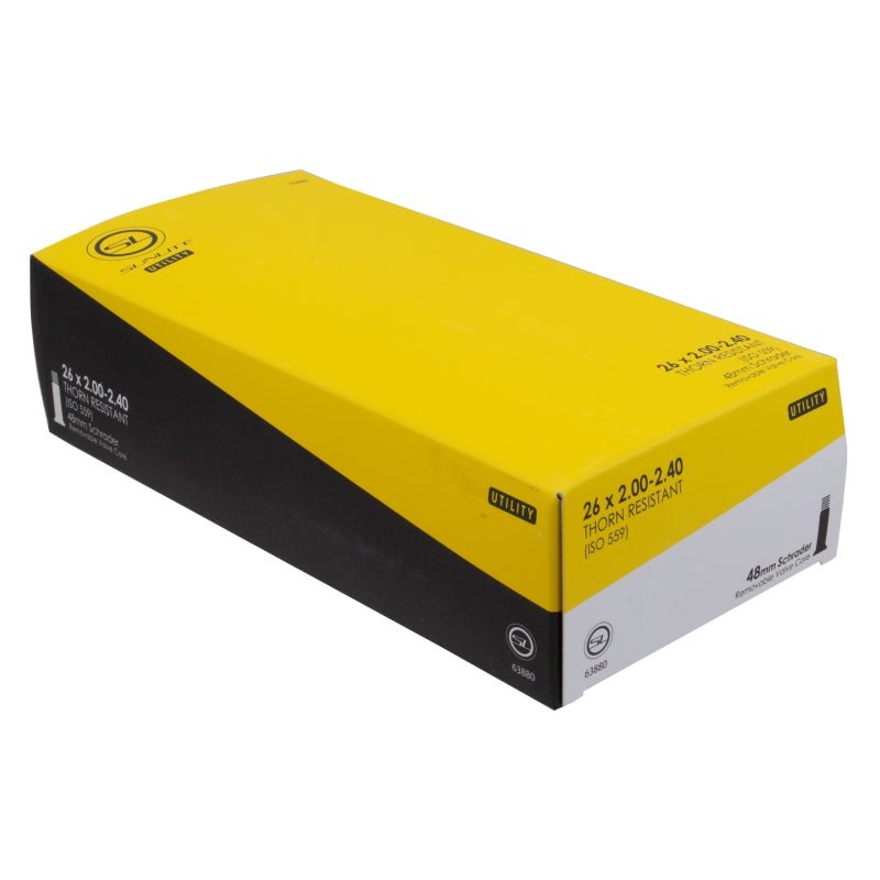 Tube Sunlite Sunlite Utili-T Thorn Resistant Schrader Valve Tubes 26x2.00-2.40 SV 48mm 0d Smooth Removable 54mm 3.7mm/1.7mm Goldenrod