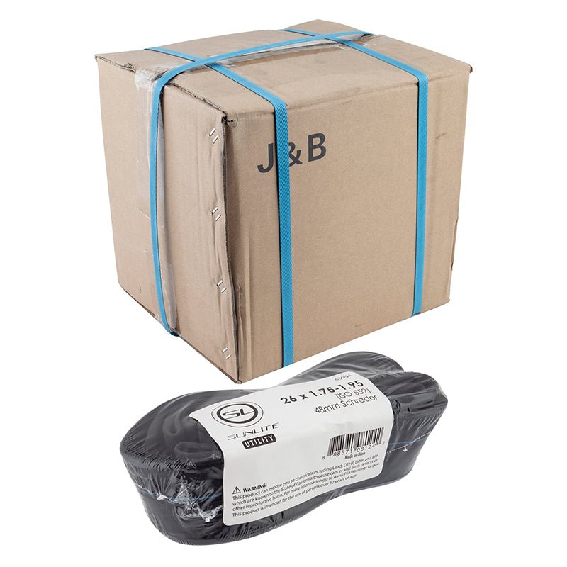 Tube Sunlite Sunlite Utili-T Standard Schrader Valve Tubes 26x1.75-1.95 SV 48mm 0d Smooth Removable 40mm 0.9mm Dark Gray