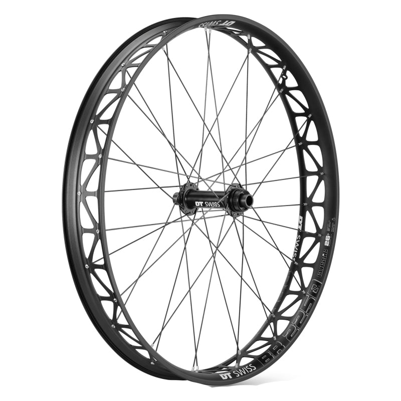 Front Wheel DT Swiss DT Swiss Big Ride Front Wheel - 26" 15 x 150mm Center-Lock BLK/White Clincher Dark Slate Gray