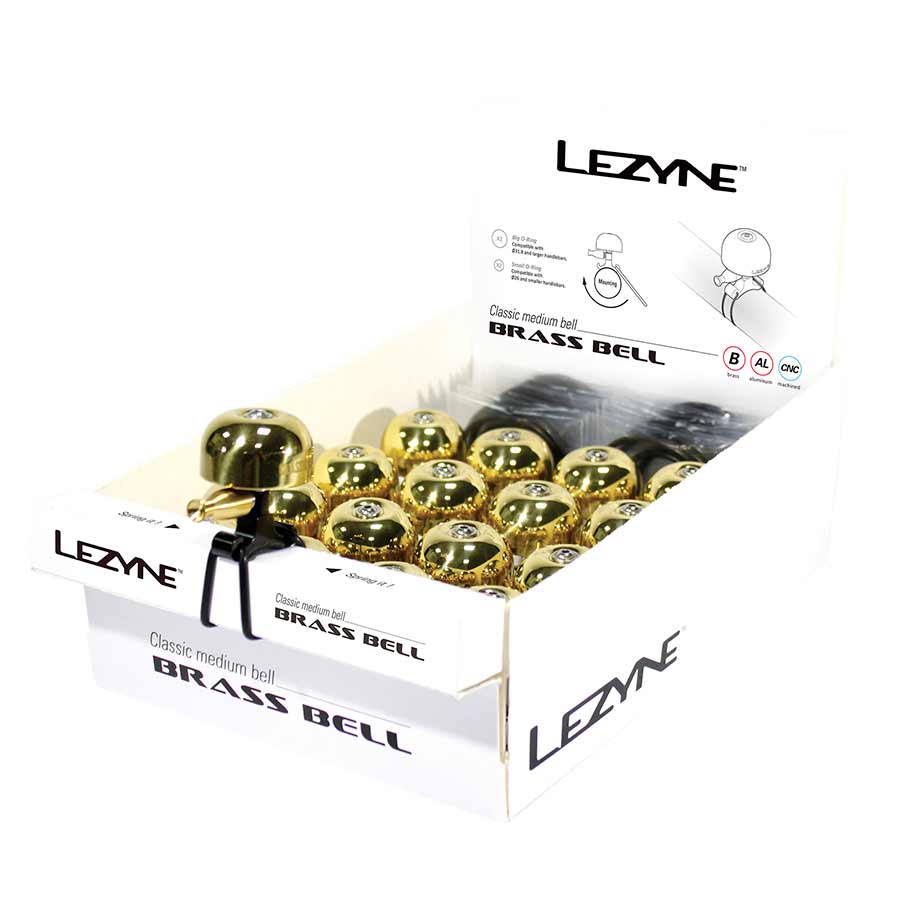 Bells and Horns Lezyne Lezyne Classic Brass Bell Brass/Black Medium 14pcs Dark Slate Gray
