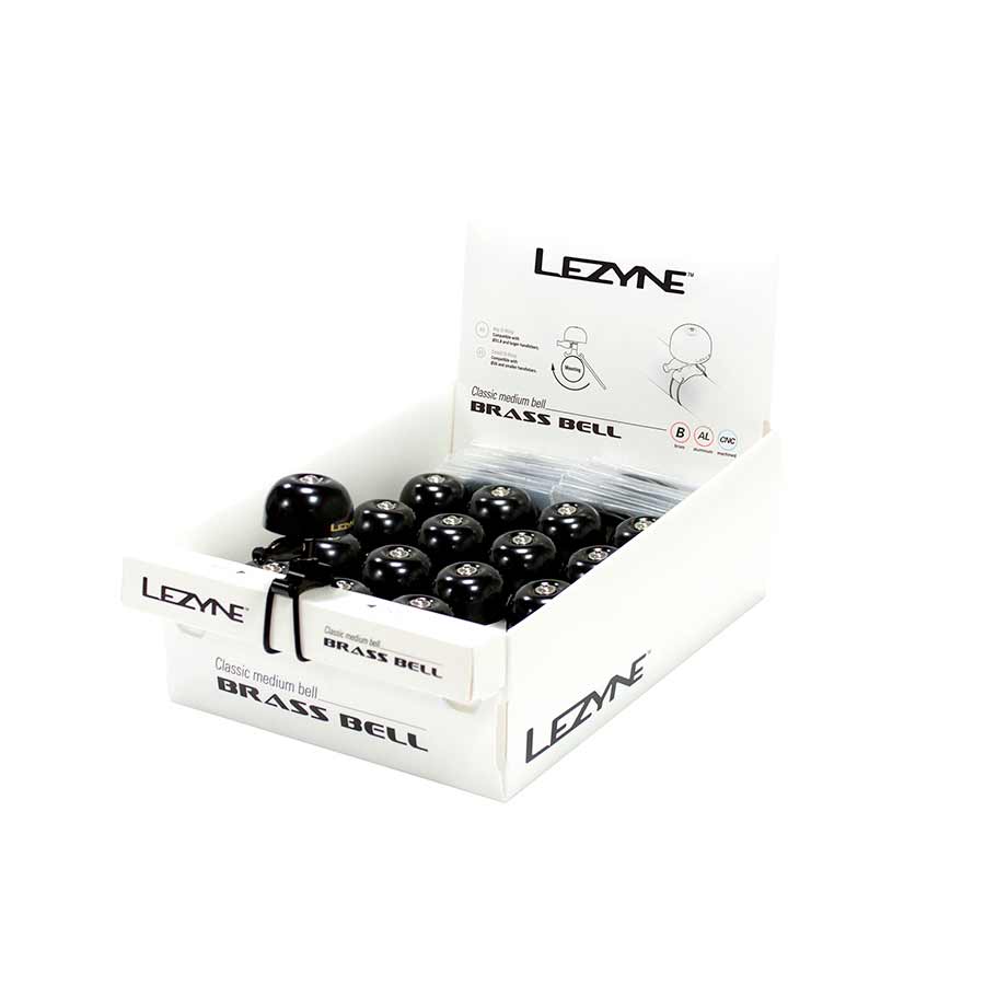 Bells and Horns Lezyne Lezyne Classic Brass Bell Black/Black Medium 14pcs Black