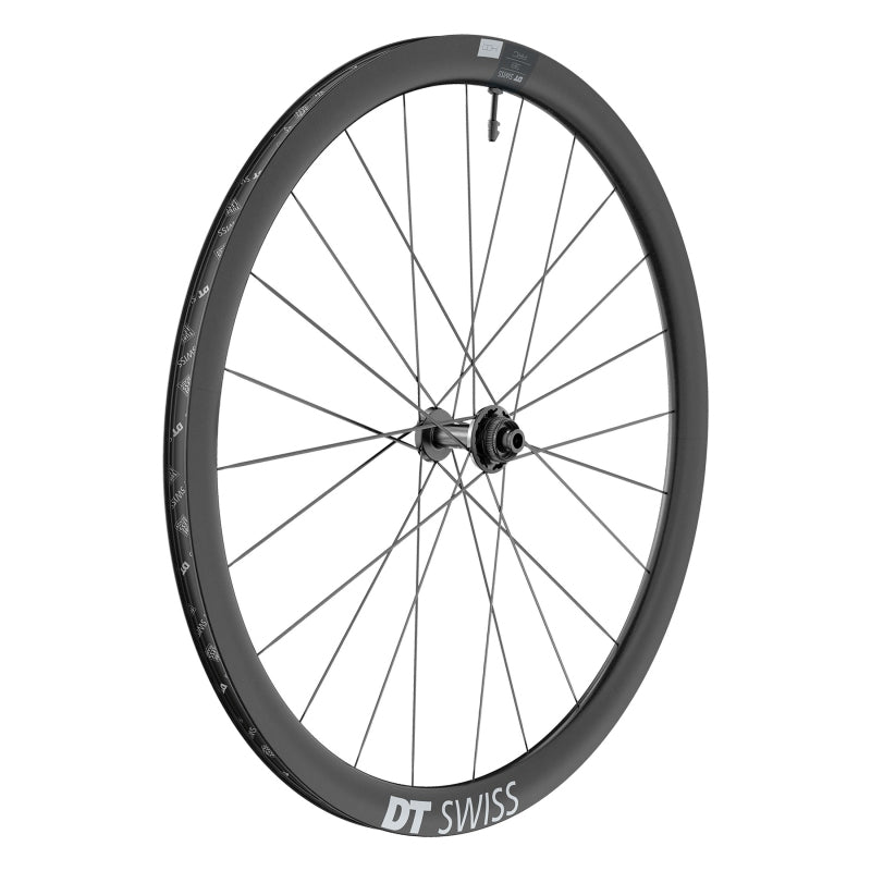 Front Wheel DT Swiss DT Swiss ARC 1400 DiCut 38 Front Wheel - 700 12 x100mm Center-Lock Black Dark Slate Gray