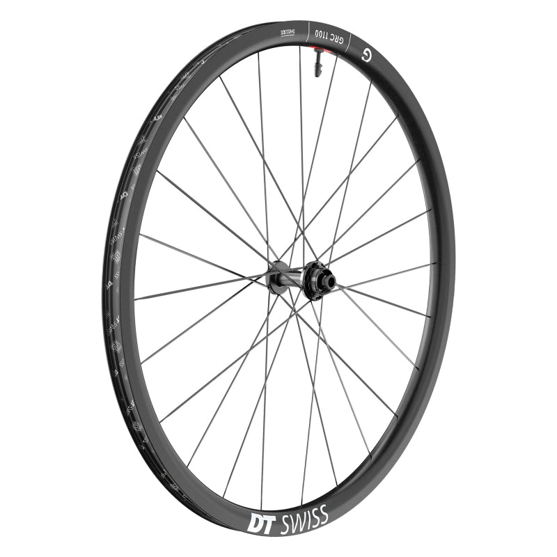 Front Wheel DT Swiss DT Swiss GRC 1100 DICUT 30 Front Wheel - 700 12 x100mm CenterLock Black Dark Slate Gray