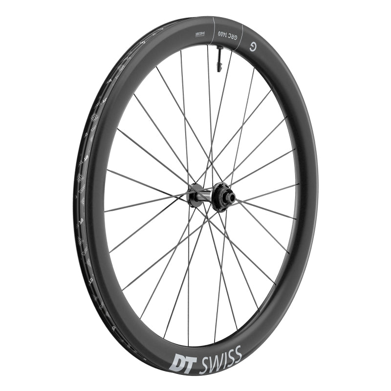 Front Wheel DT Swiss DT Swiss GRC 1400 DICUT 50 Front Wheel - 700c 12 x 100mm Center-Lock Black Dark Slate Gray