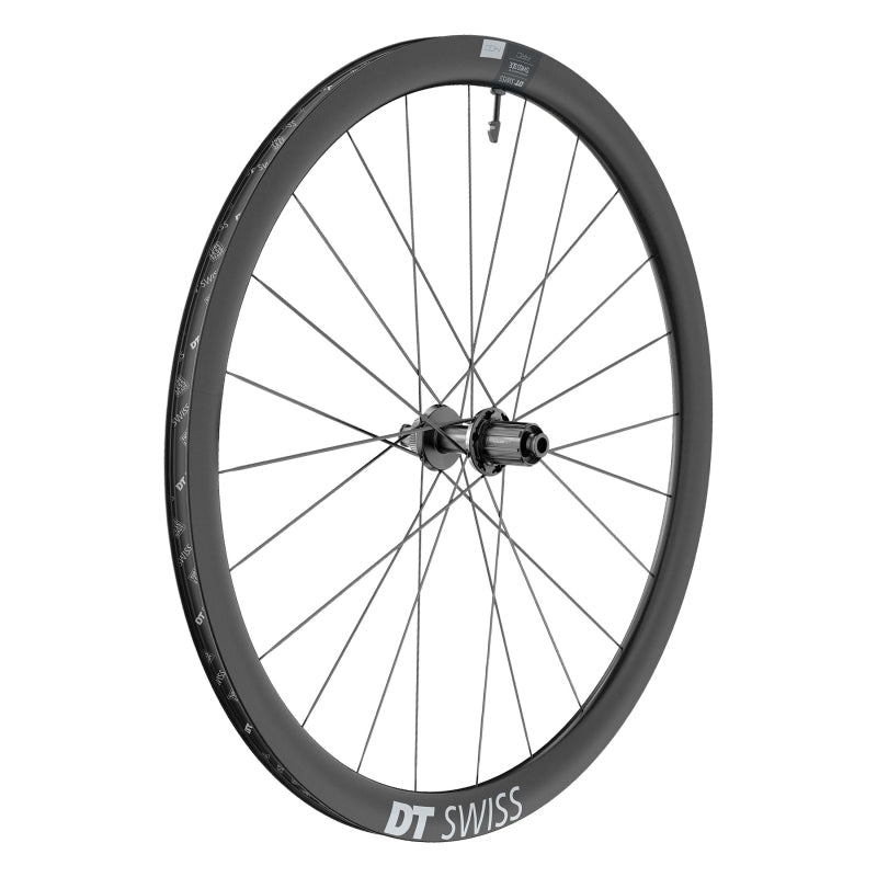 Rear Wheel DT Swiss DT Swiss ARC 1400 DiCut 38 Rear Wheel - 700 12 x 142mm Center-Lock HG 11 Road BLK Dark Slate Gray