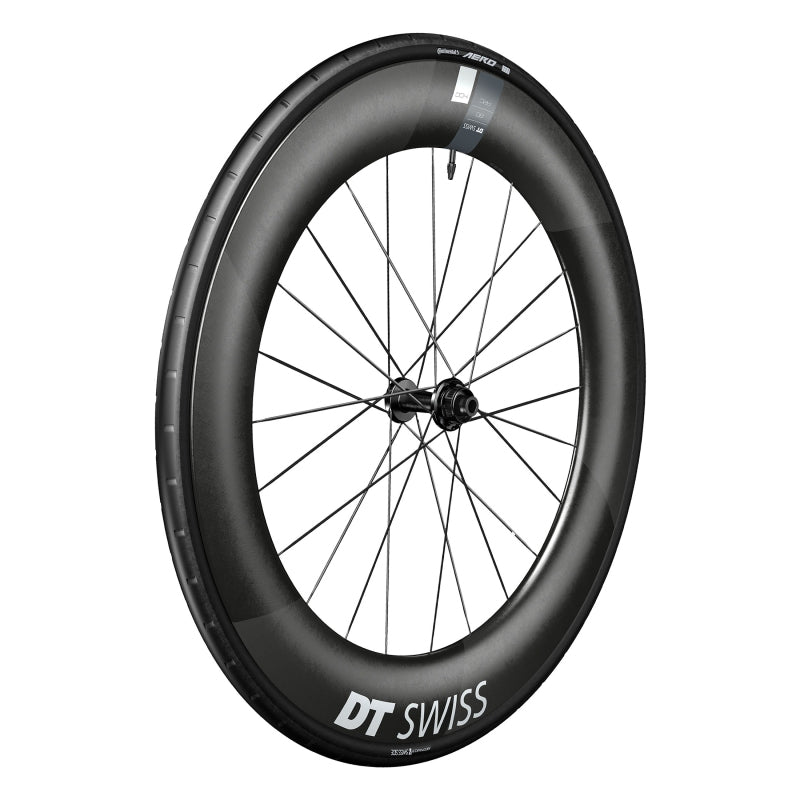 Front Wheel DT Swiss DT Swiss ARC 1400 DiCut 80 Front Wheel - 700 12 x 100mm Center-Lock Black Dark Slate Gray