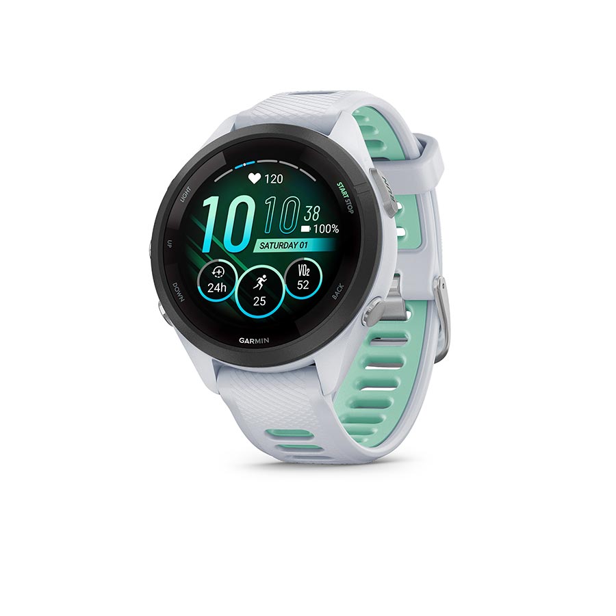 Watches Garmin Garmin Forerunner 265S Music Watch Watch Color: Whitestone Wristband: Whitestone/Neo Tropic - Silicone Light Gray