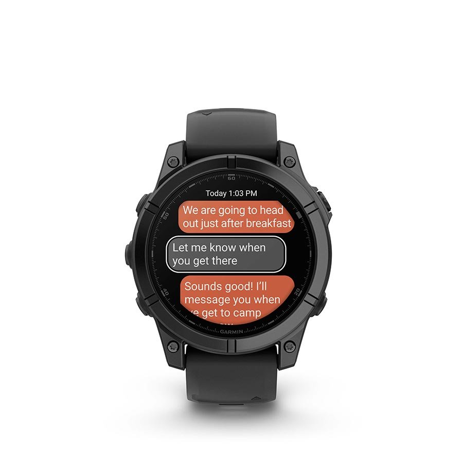 Computers and Accessories Garmin Garmin fenix E Smartwatch - 47mm AMOLED Slate Gray Steel BLK Silicone Band Dark Slate Gray