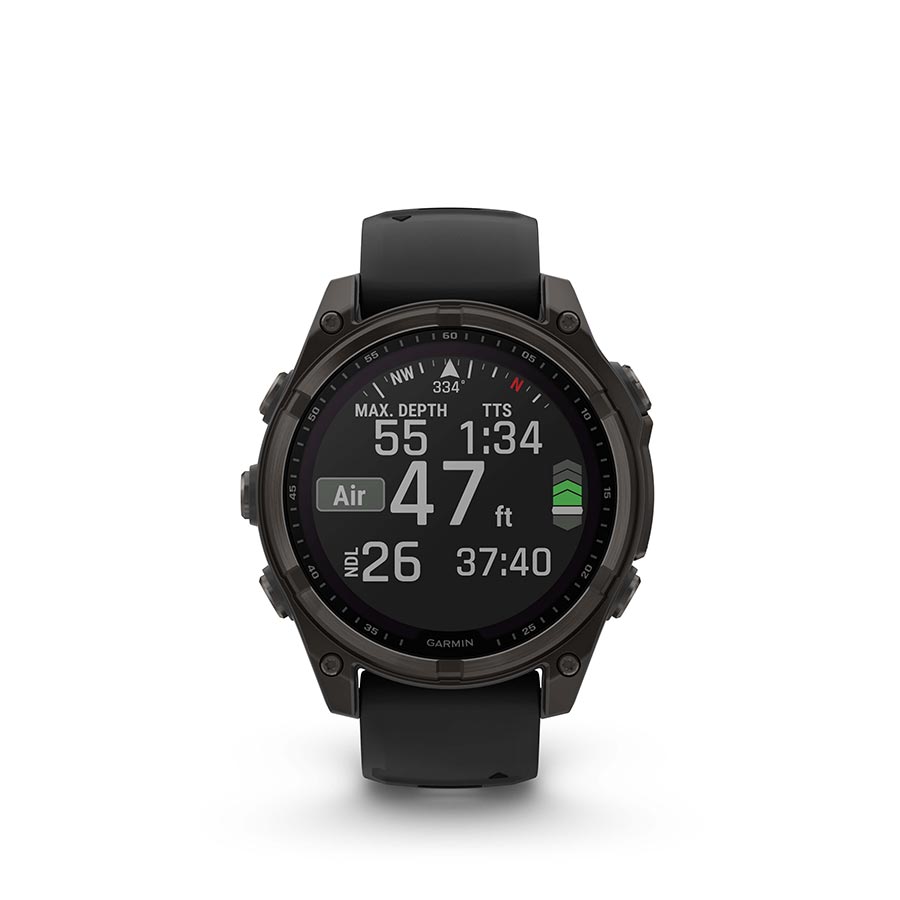 Computers and Accessories Garmin Garmin fenix 8 Smartwatch - 47mm Solar Sapphire Carbon Gray DLC Titanium BLK/Pebble Gray Silicone Dark Slate Gray